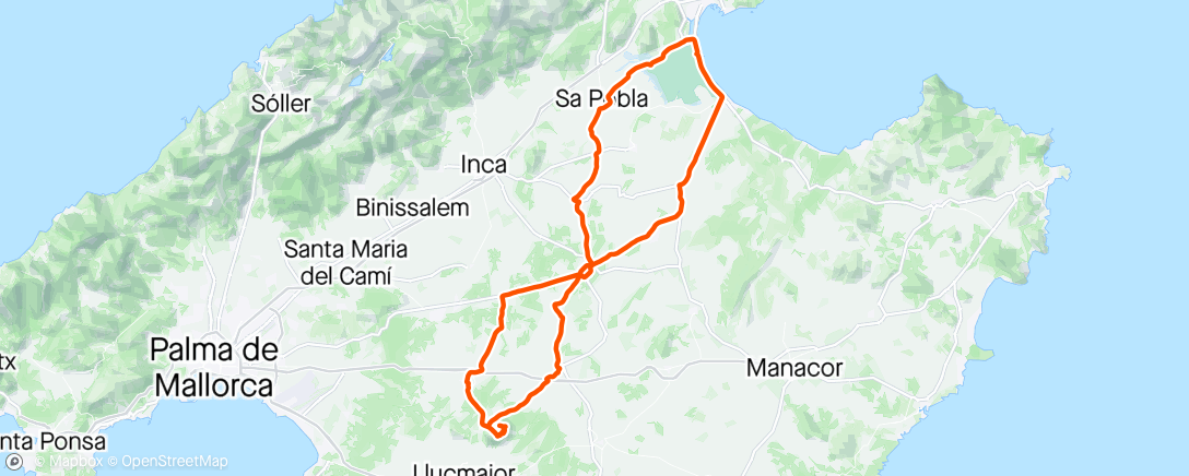 Mapa de la actividad, Mallorca dag 6 -Randa