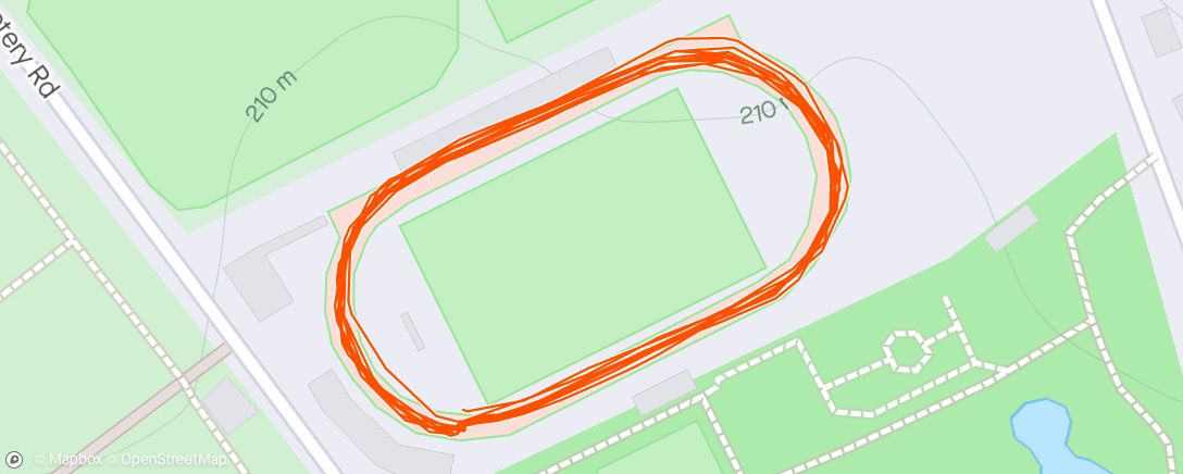 Map of the activity, Track session 
400m relay x9