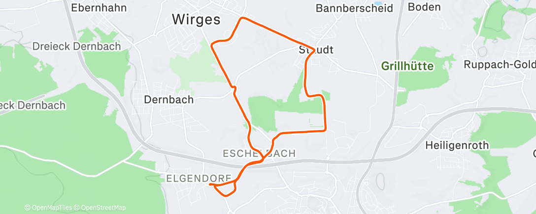 Map of the activity, Mittagslauf