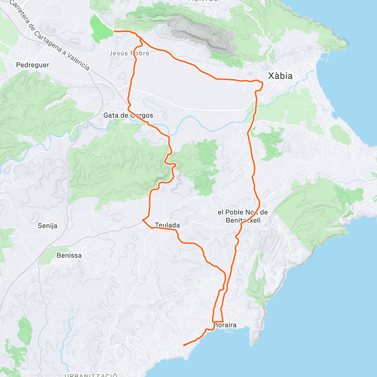 Map of the activity, Pedalata dell'ora di pranzo