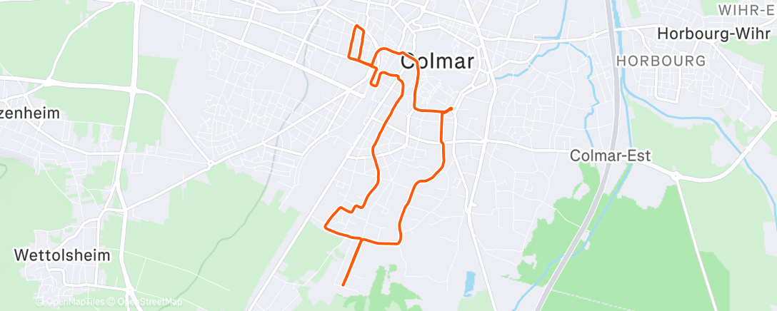 Map of the activity, Petit jog du dimanche