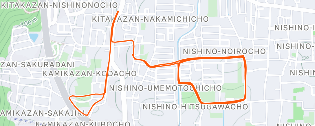 Map of the activity, Evening Run