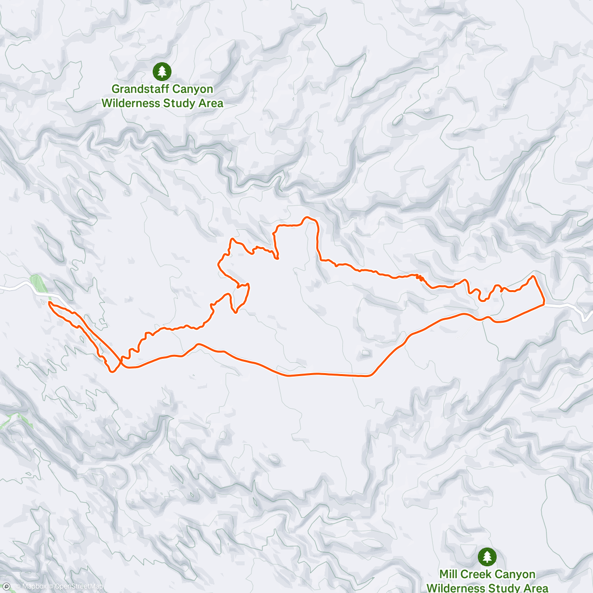 Map of the activity, Falcon/Kestral Loop w/Ryan