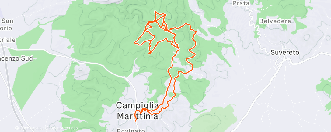 Map of the activity, Mountainbike-Fahrt zur Mittagszeit