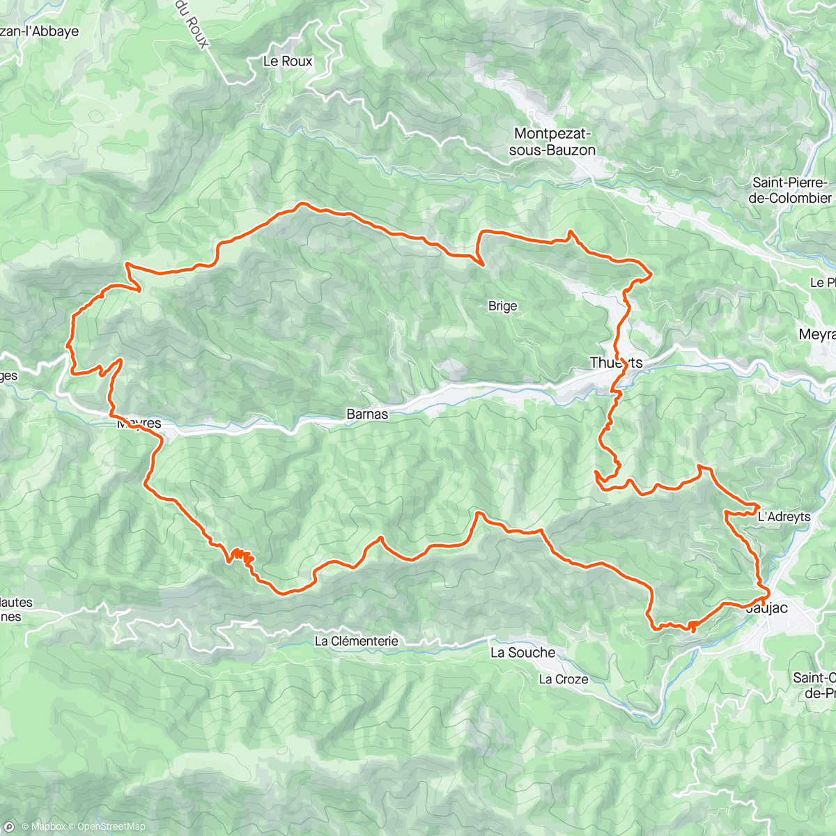 Karte der Aktivität „Trail la Chaussée des Géants 51 km 2900 d+
Podium  première de ma catégorie.”