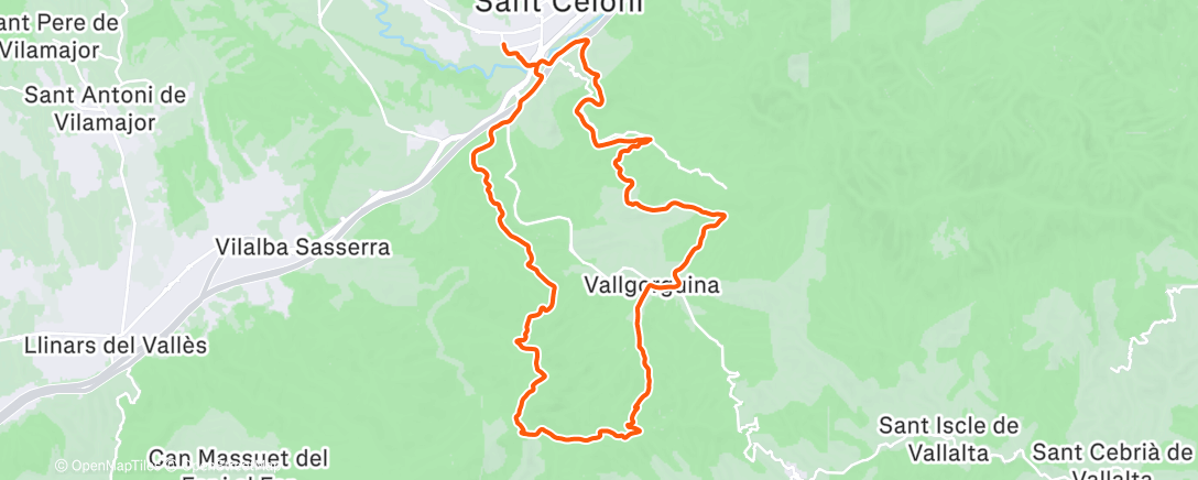 Map of the activity, Lunch Mountain Bike Ride