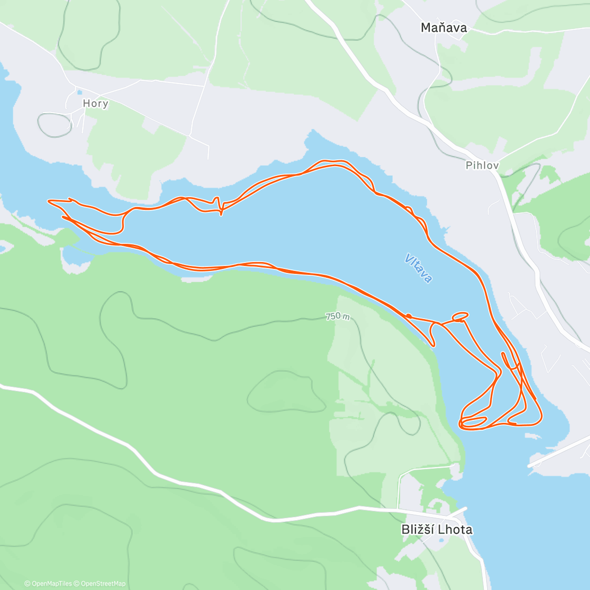 Map of the activity, Lipno Horní Planá 👌❄️