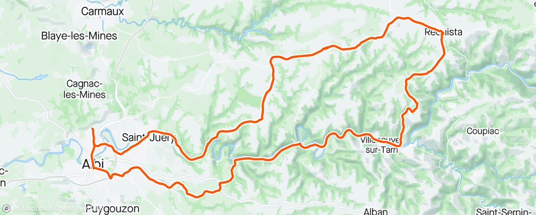 Map of the activity, Lunch Ride