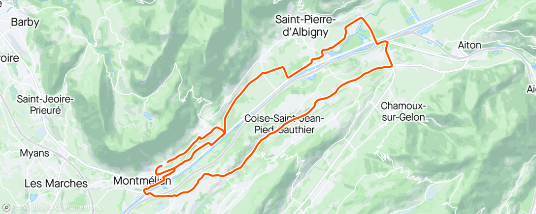 Map of the activity, Sortie vélo petite sortie avec du vent en rafale