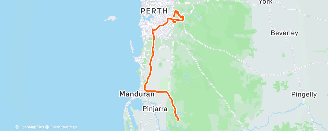 Map of the activity, Cycling