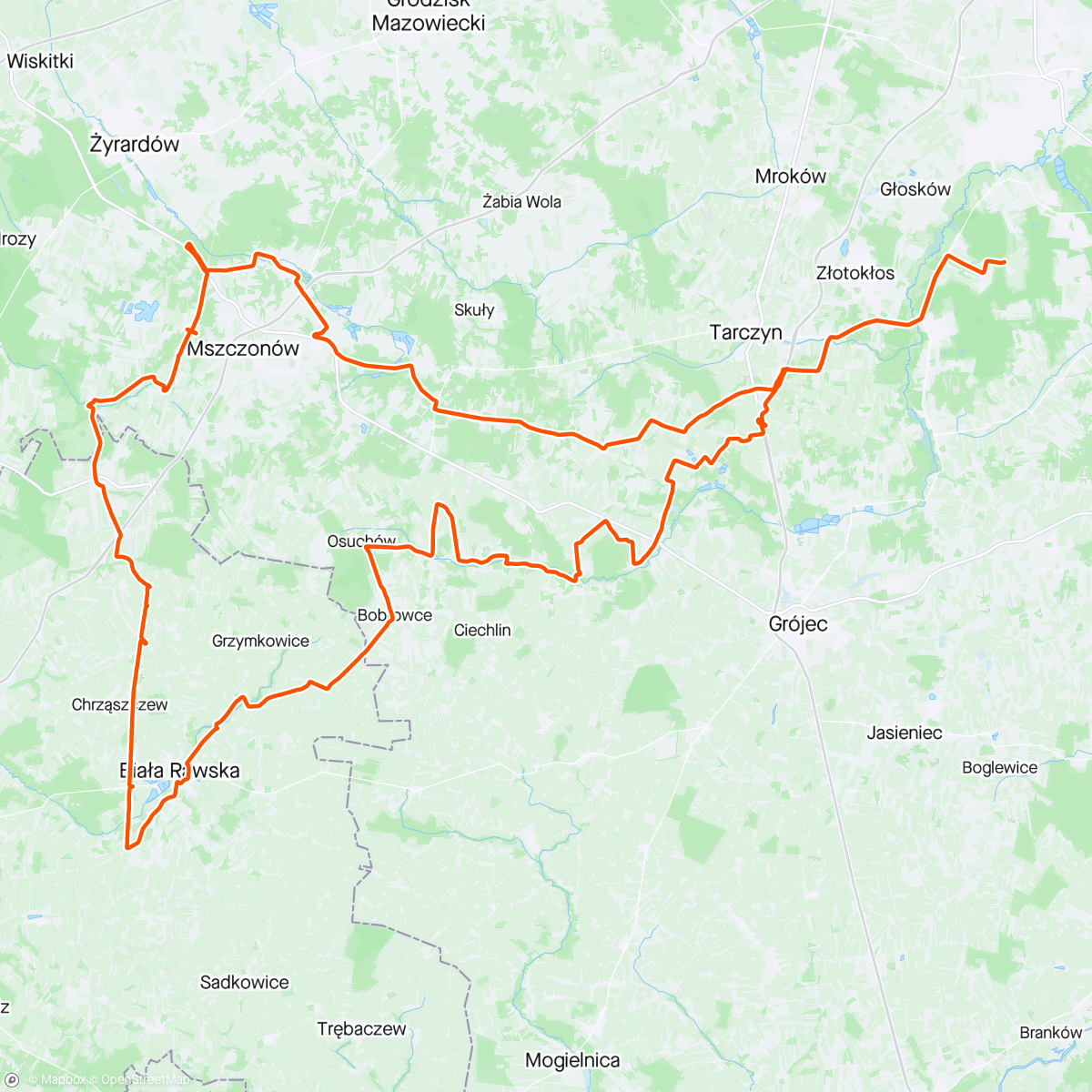 Map of the activity, CMK Mszczonów - Biała Rawska Ride ⛅️