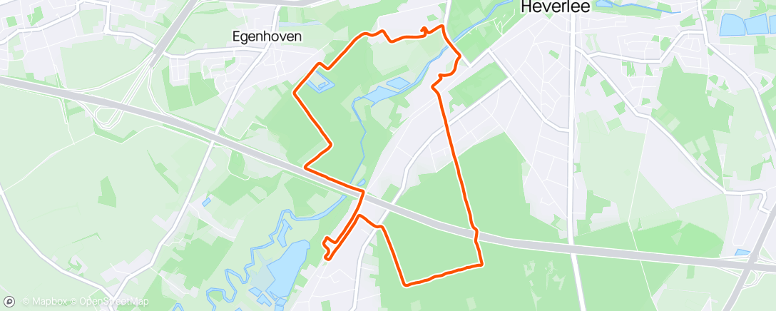 Map of the activity, Heverleebos 8km
