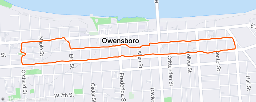 Map of the activity, Afternoon Run