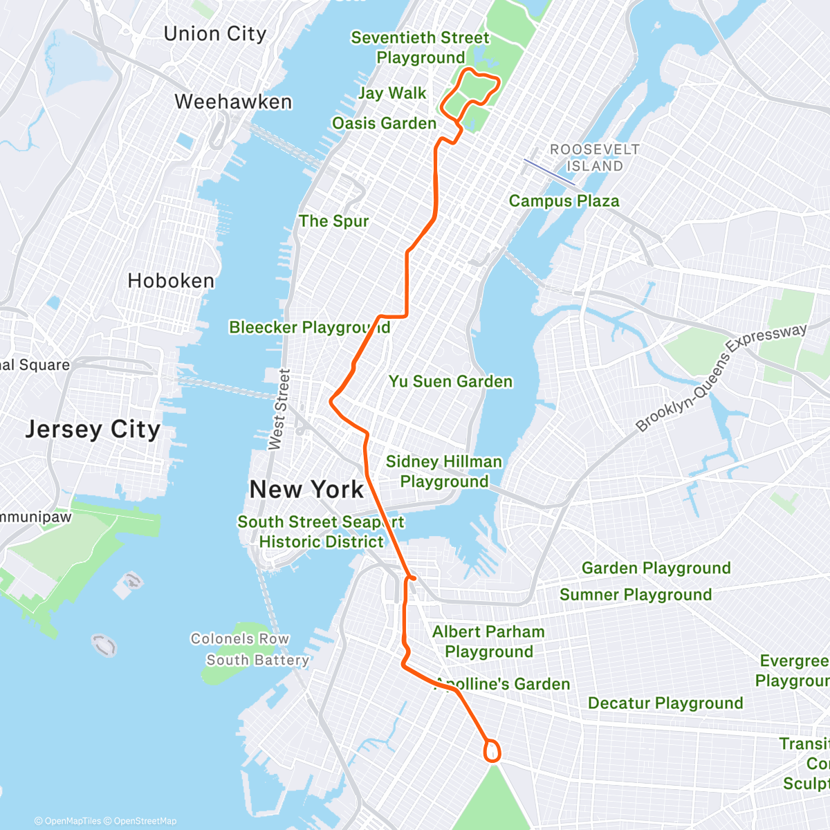 Map of the activity, Zwift - Tempo Intervalle on Watts the Limit in New York