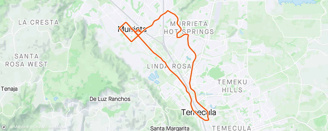 Map of the activity, ☁️ Murrieta, California Morning Ride