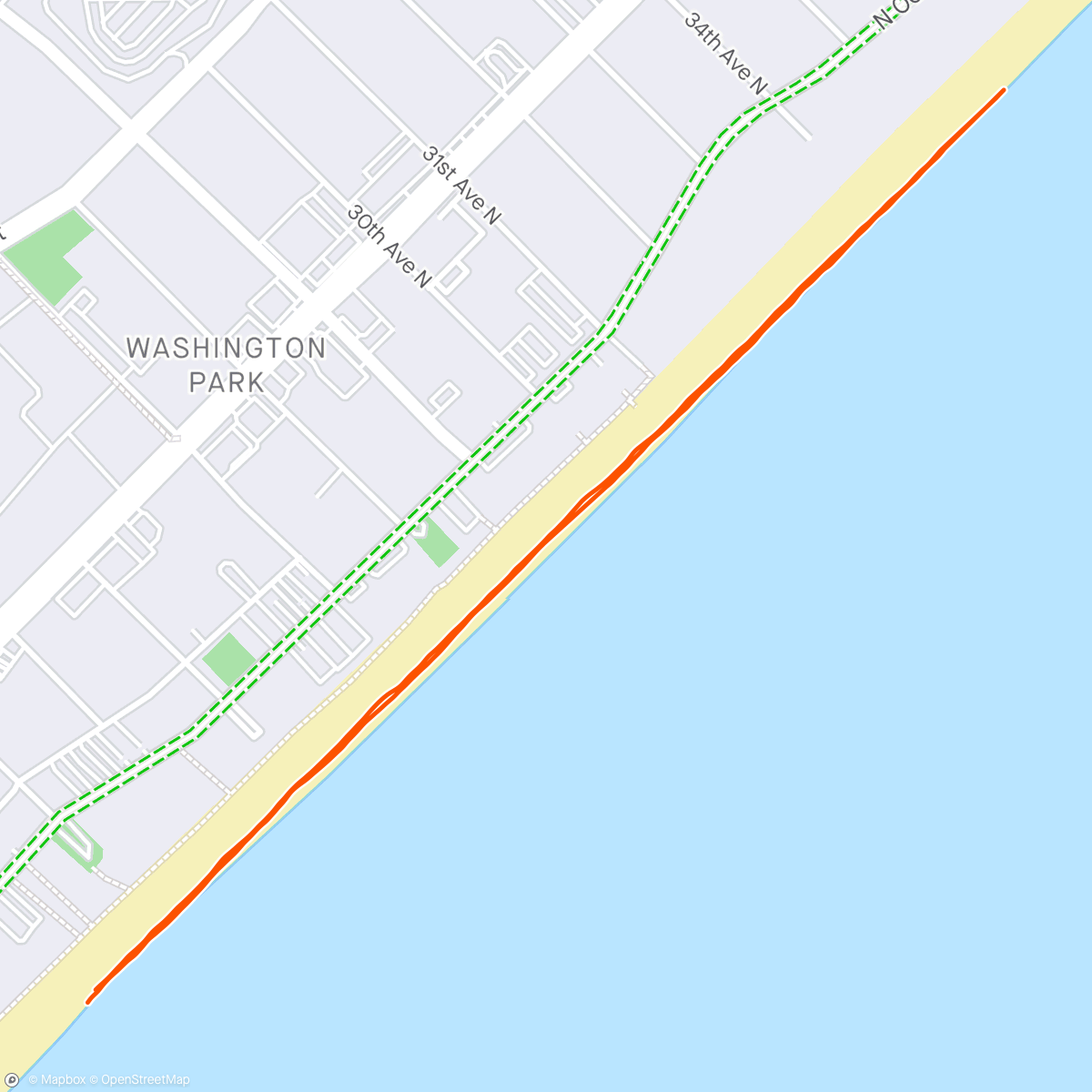Map of the activity, Myrtle Beach after work