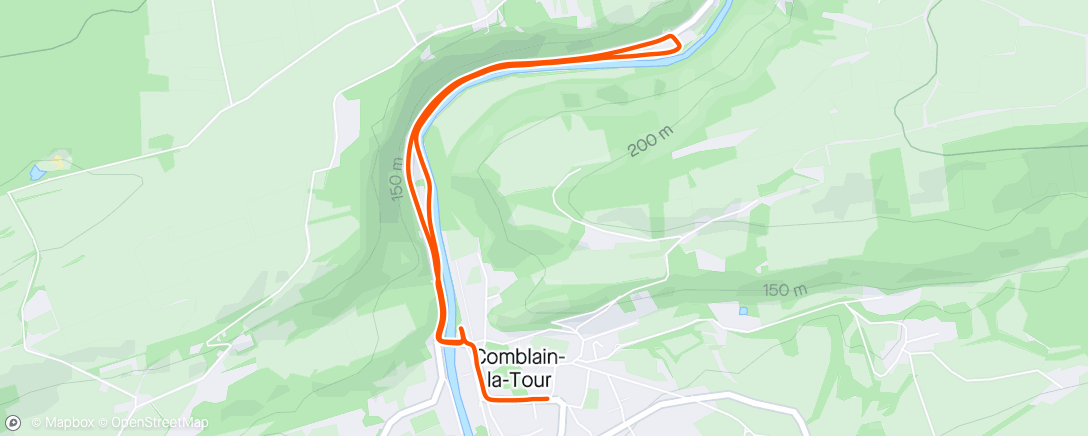 Map of the activity, Sortie vélo en soirée