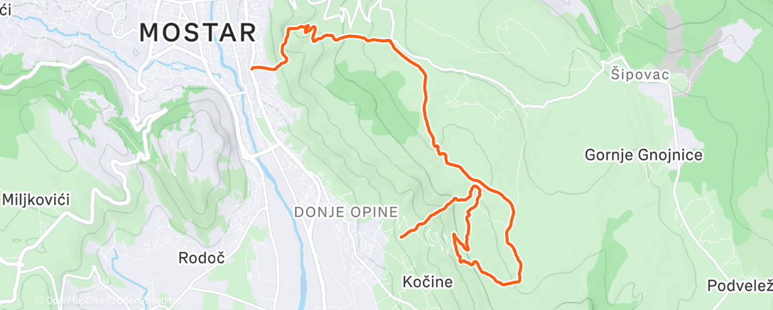 Map of the activity, 2. Mostar Trail na Fortici