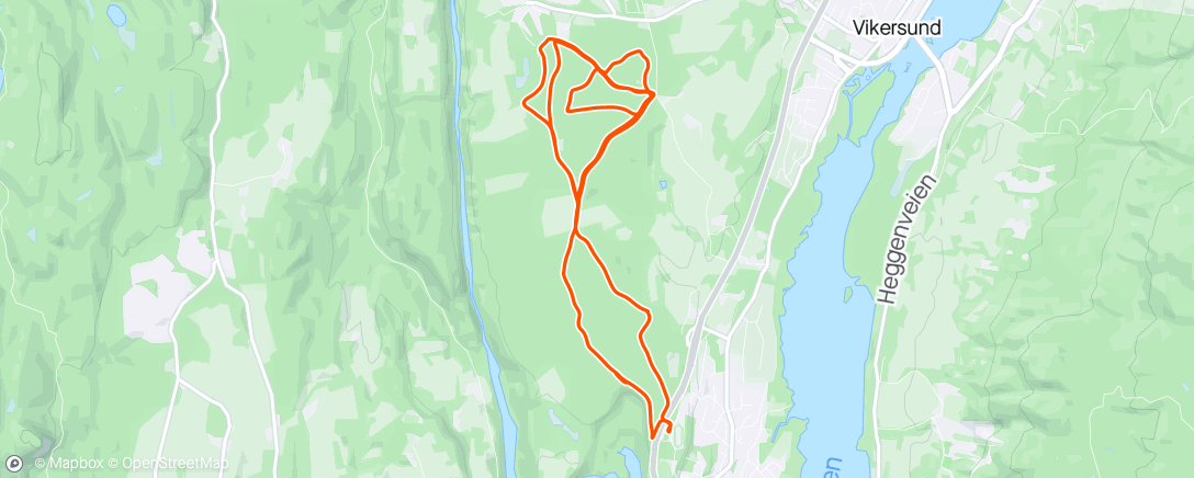 Map of the activity, 10×1000m(p:60) i Furumomila med Mathias