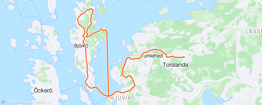 Map of the activity, Björkö gravel med Therese o Mina