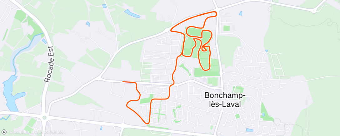 Map of the activity, Course à pied le matin