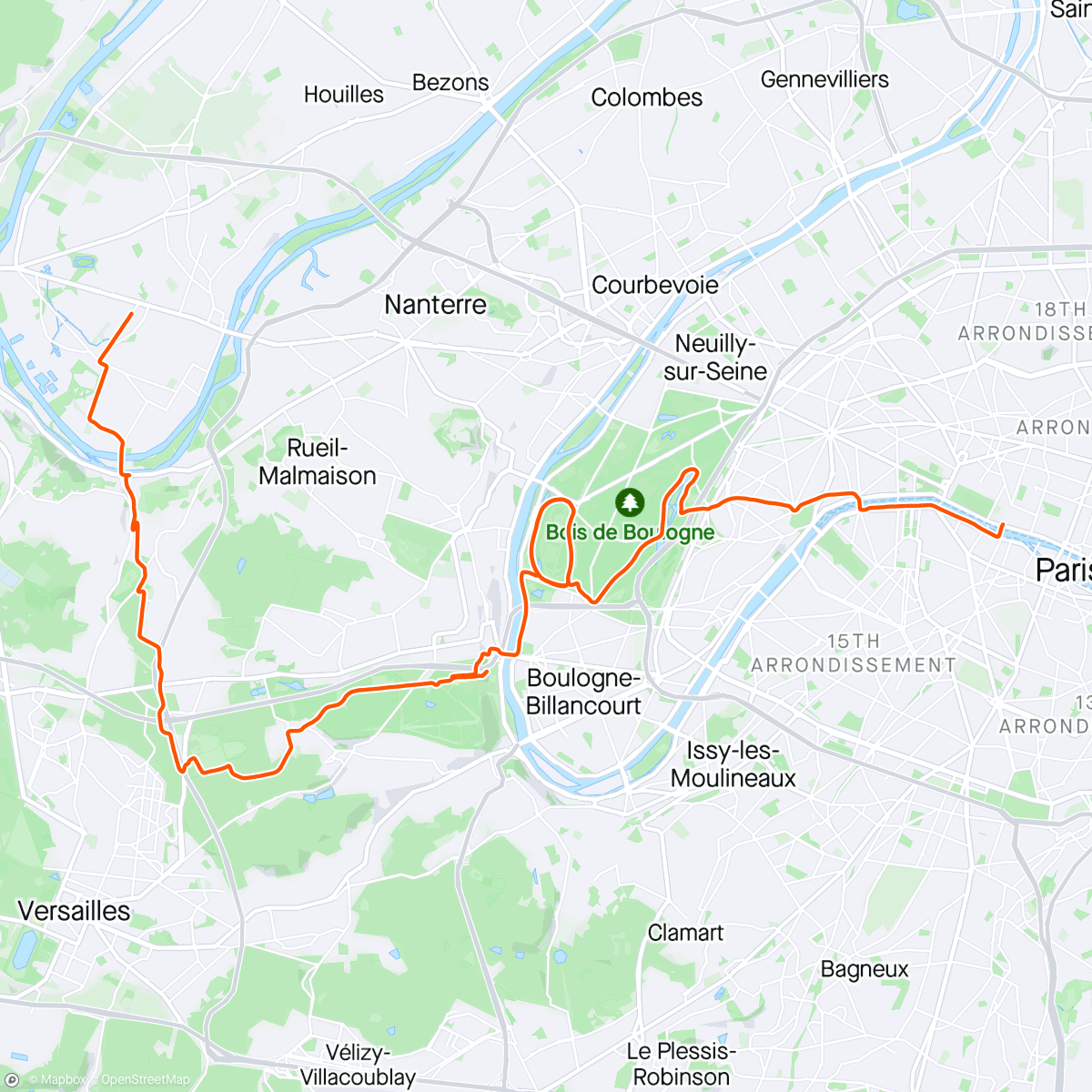 Map of the activity, Commute training