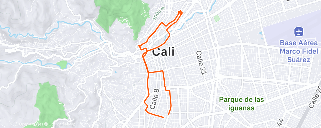 Map of the activity, Vuelta en bicicleta de montaña matutina