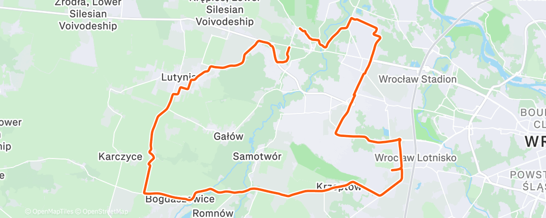 Map of the activity, Afternoon Ride