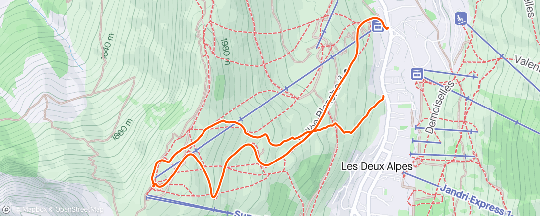 Map of the activity, Montée à la troïka