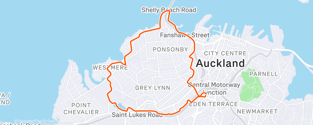 Map of the activity, Afternoon Run