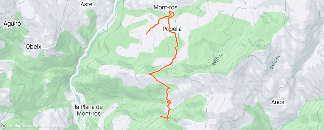 Mapa da atividade, La cabanera trail - 4th place, casi podio 💜
