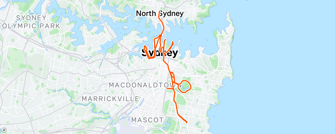 Map of the activity, Sydney Marathon