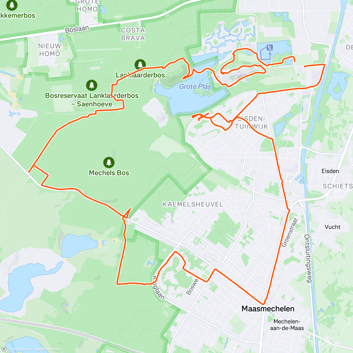Map of the activity, Klein stukje parcours verkend