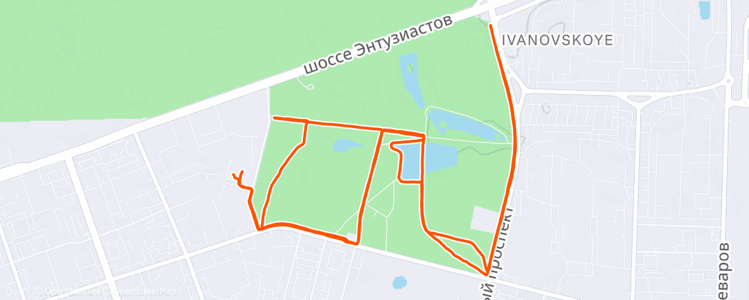 Map of the activity, Полуденный забег