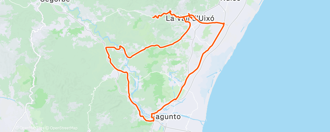 Map of the activity, Bicicleta por la mañana