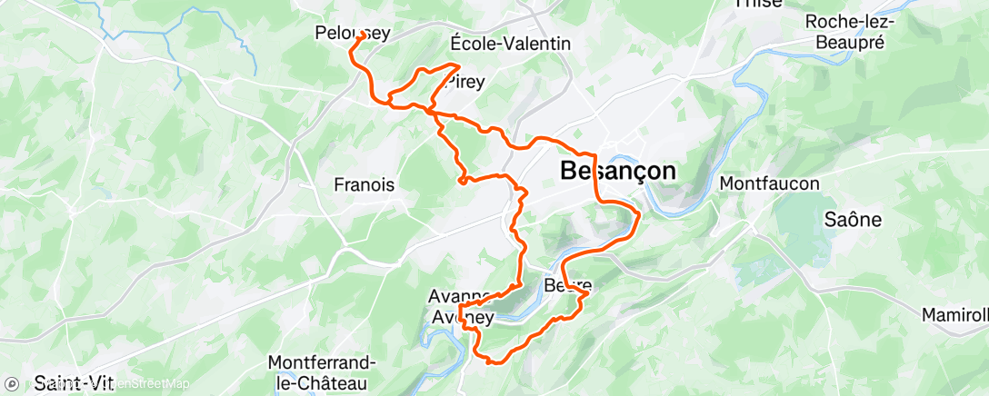Map of the activity, Sortie VTT dans l'après-midi