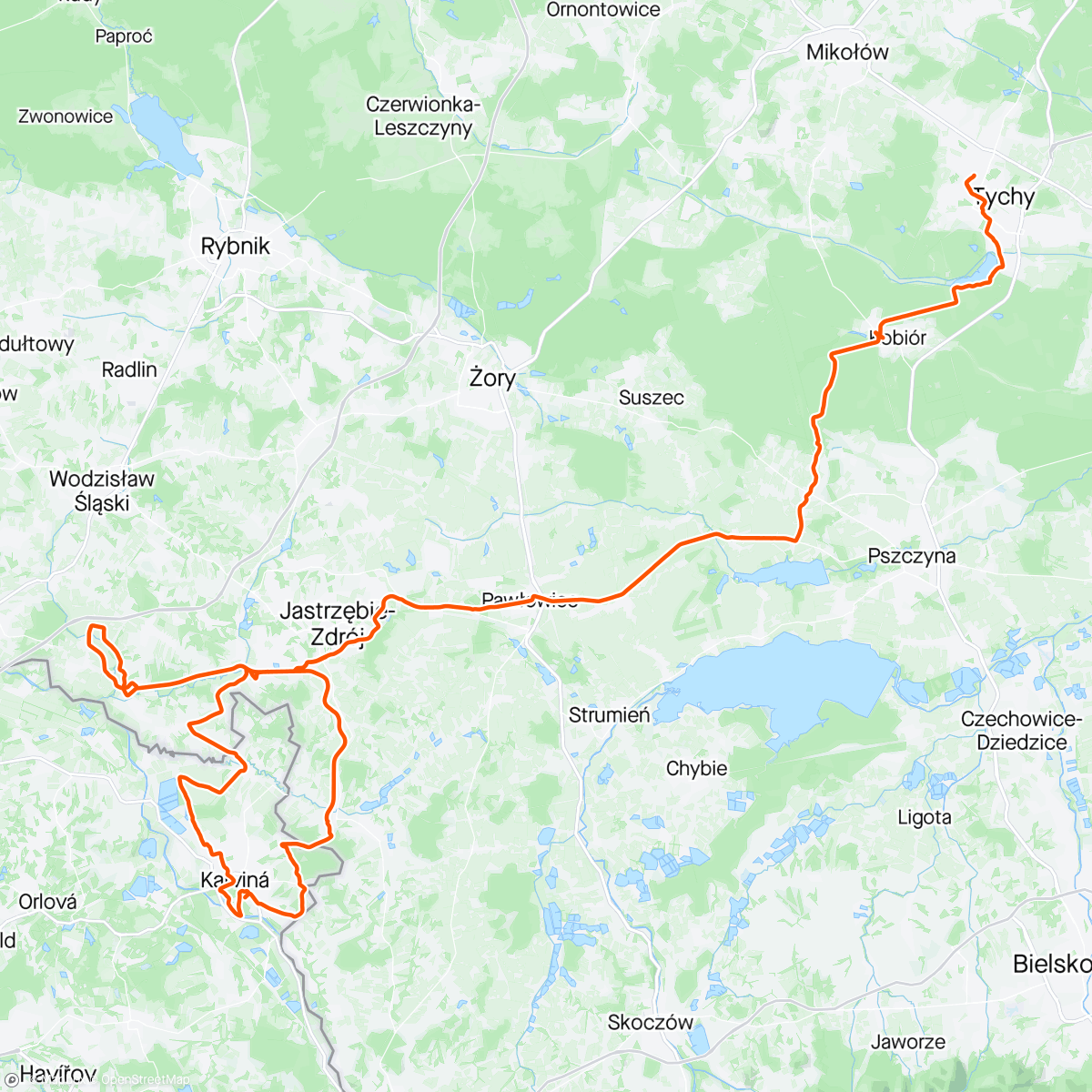 Karte der Aktivität „Żelazny szlak z dojazdem”
