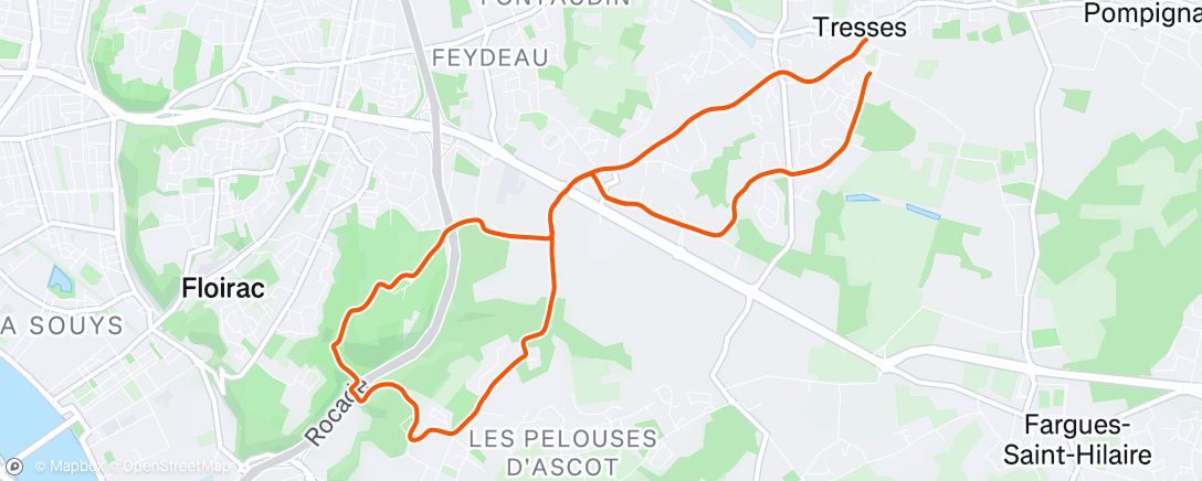 Map of the activity, Trail à tresses ce matin