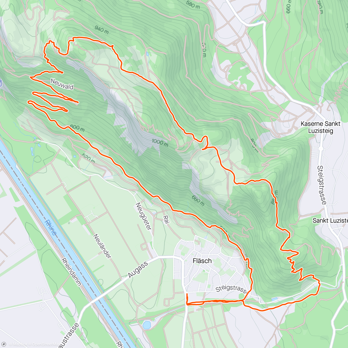 Karte der Aktivität „trail-maniacs - Trailtreff Fläsch”