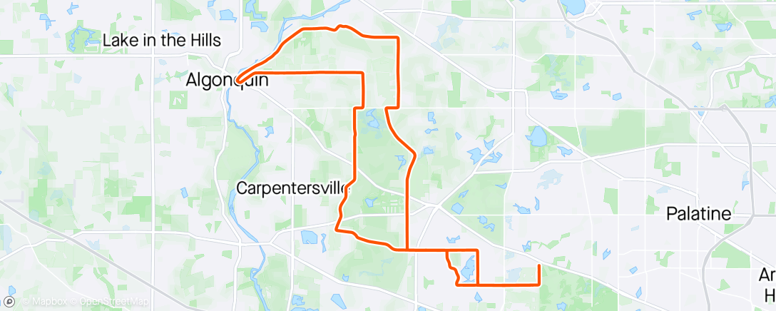 Map of the activity, Cold CR Ride