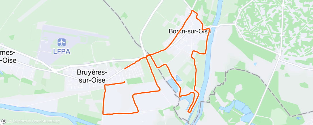 Map of the activity, Course à pied du midi