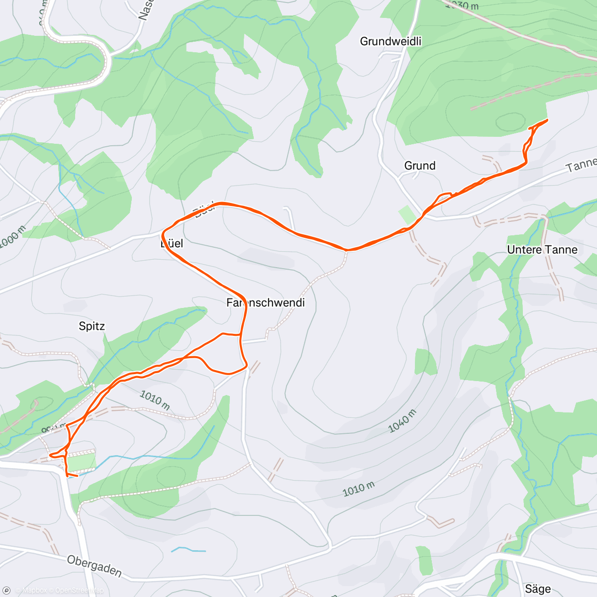Map of the activity, Mittagswanderung