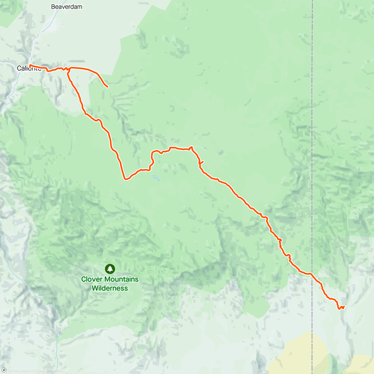 Map of the activity, The high road to Caliente