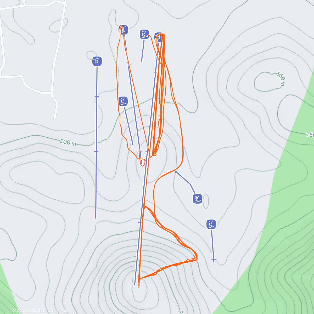 Карта физической активности (高山滑雪（上午） 🌞)