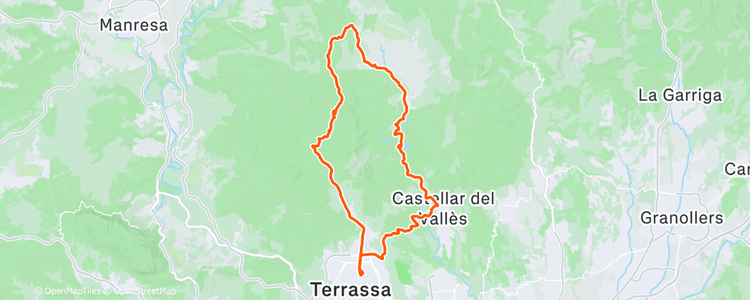 Map of the activity, Bicicleta por la tarde