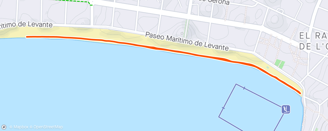 Map of the activity, Senderismo a la hora del almuerzo