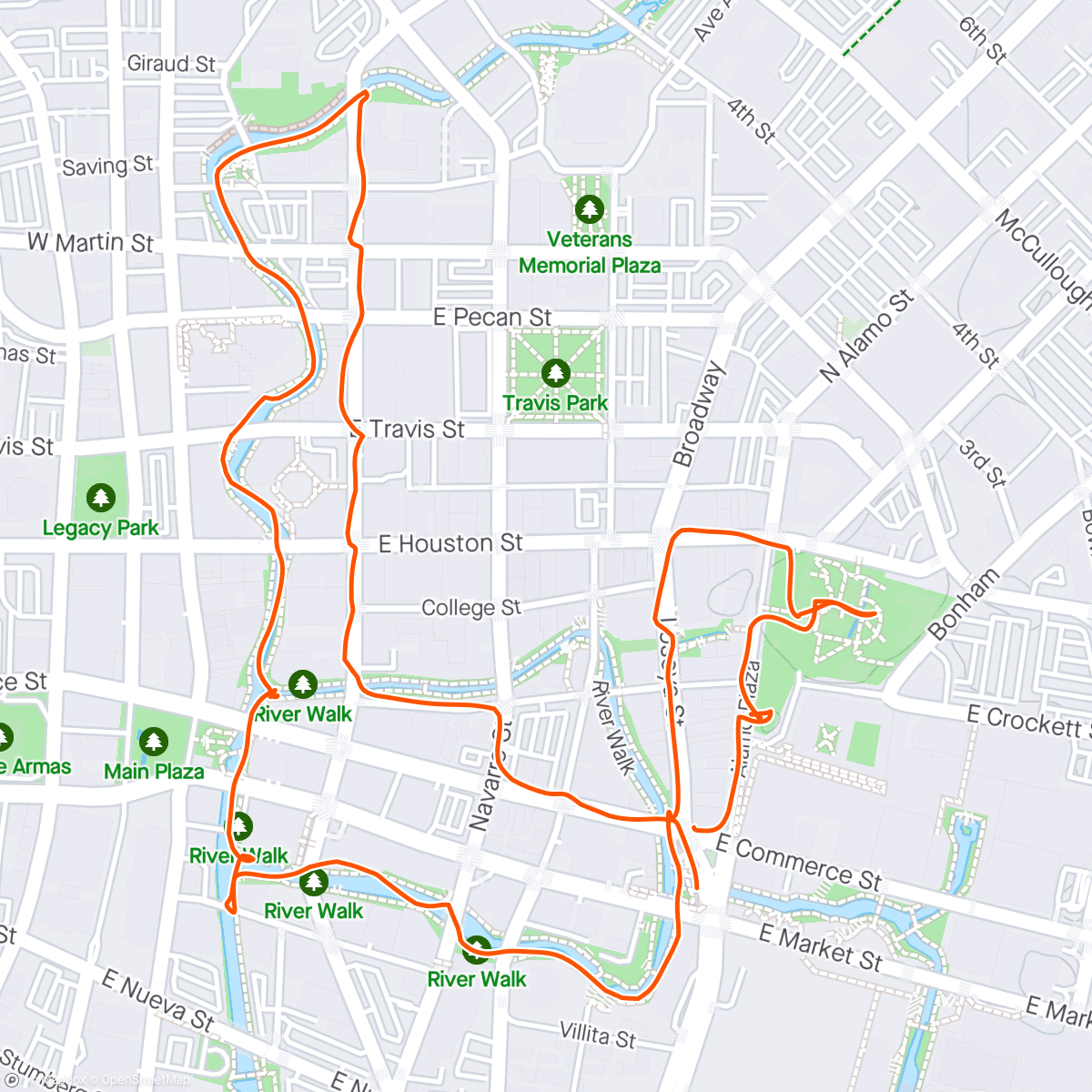 Mapa da atividade, Marche San Antonio 🇺🇸🌤️🫀