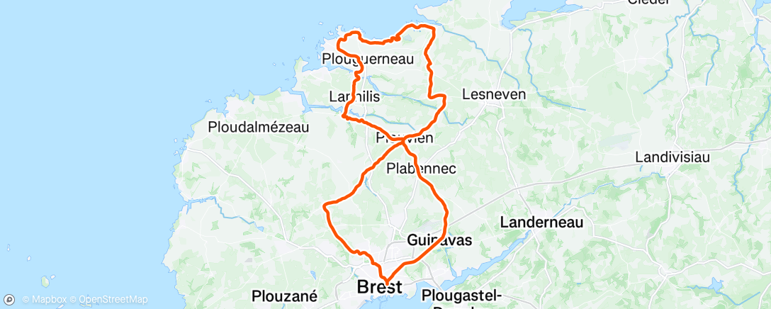 Map of the activity, Sortie vélo le matin