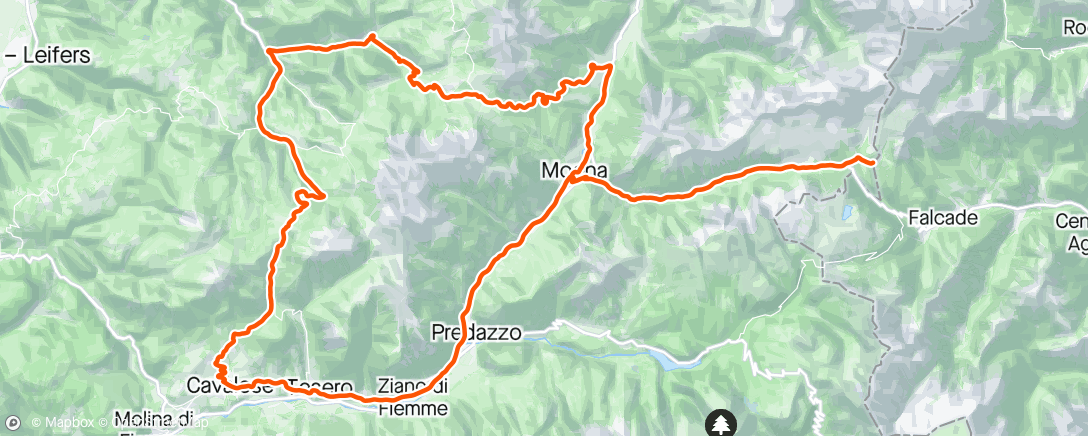 Map of the activity, The final ascent of Passo San Pellegrino