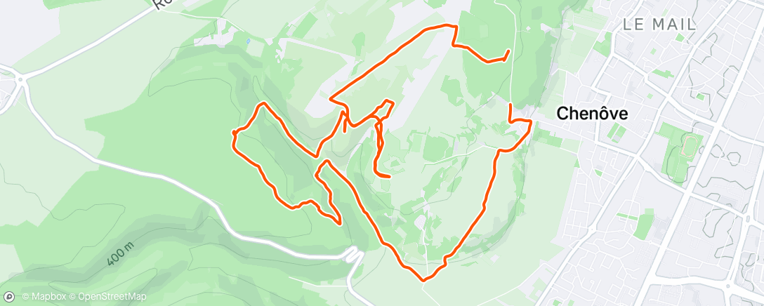 Map of the activity, Course à pied le soir 🔦🍂🍁🌧️